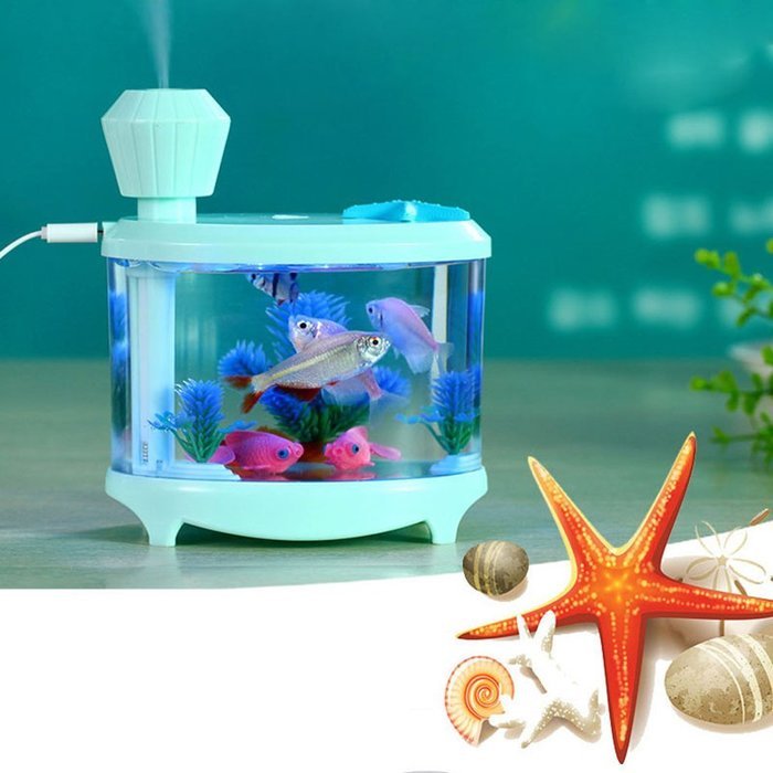 Asdomo USB 460ML Mini Fish Tank Humidifier Whisper-quiet Operation With Color Changing Night Light