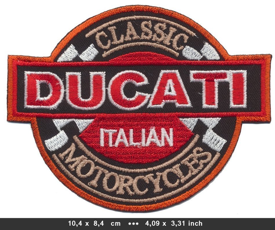 Ducati Classic Italian Motorcycles Motorrad Italien cotton patches Logo Vest Jacket Hat Hoodie Backpack Iron On...