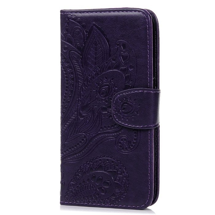 Galaxy S6 Case,Samsung Galaxy S6 Case - Wallet Flip Stand Case Embossed Plants PU Leather Case Shockproof Soft... N3