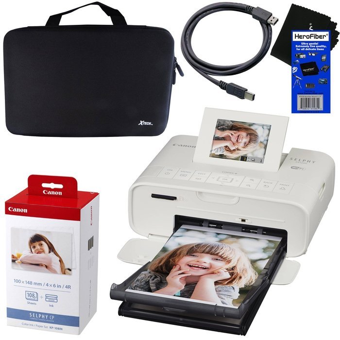Canon Selphy CP1200 Wireless Color Photo Printer (Black) + Canon KP-108IN Color Ink Paper Set (Produces up to... N7