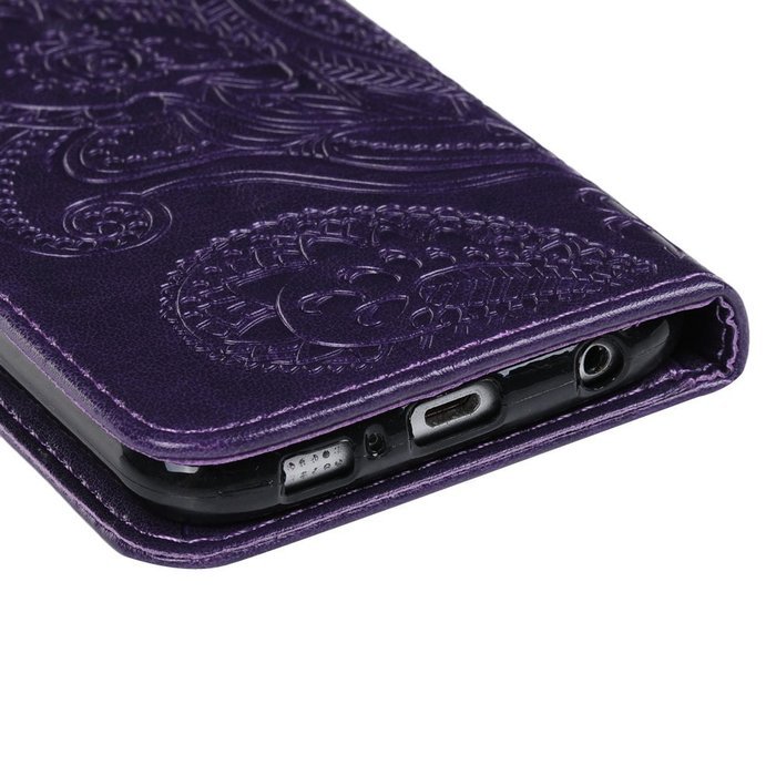 Galaxy S6 Case,Samsung Galaxy S6 Case - Wallet Flip Stand Case Embossed Plants PU Leather Case Shockproof Soft... N4