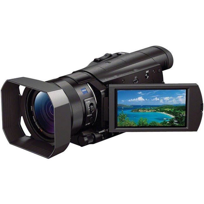 Sony Handycam FDR-AX100 Wi-Fi 4K HD Video Camera Camcorder with 64GB Card + Case + LED Light + Battery & Charger... N5
