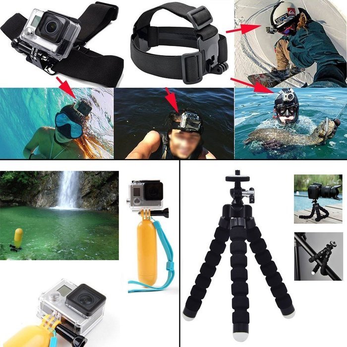 YFY 15-In-1 Basic Outdoor Sports Accessories Kit for GoPro Hero Cameras N3