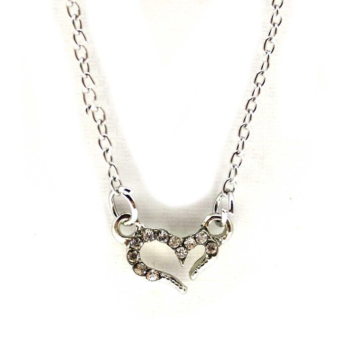 1pc New Girl's Opening Heart Crystal Shape Pendant Short Neck Chain Party Decor