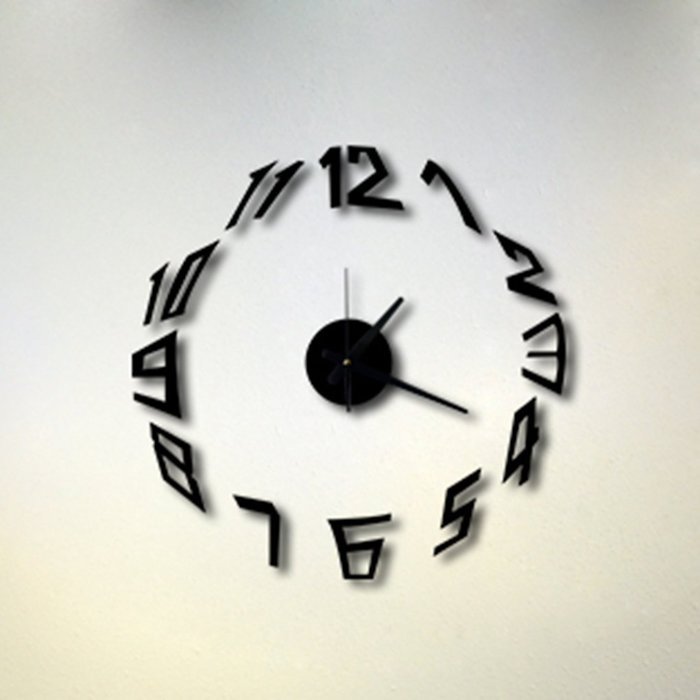 MuLuo Creative Numbers Wall Clock DIY Acrylic Wall Stickers Watches Home Decor Clock Four colors silver N5