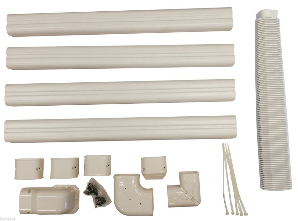 Decorative PVC Line Cover Kit for Mini Split Air Conditioners and Heat Pumps
