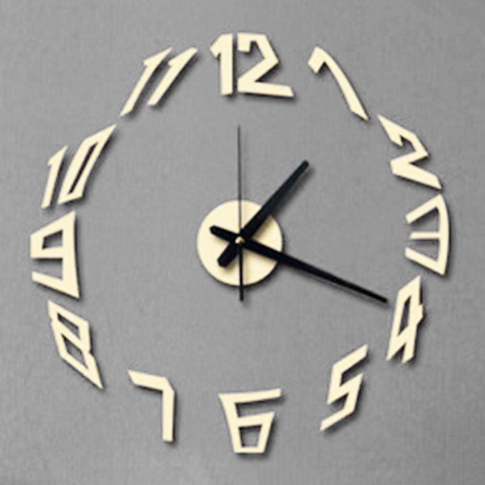 MuLuo Creative Numbers Wall Clock DIY Acrylic Wall Stickers Watches Home Decor Clock Four colors silver N7
