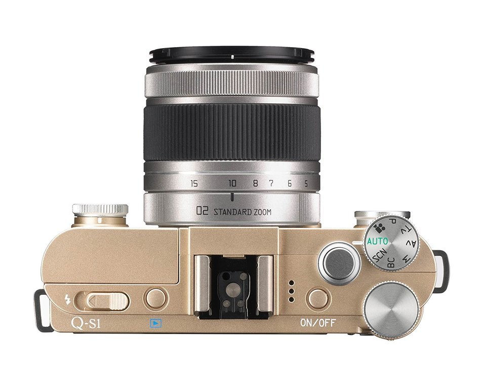 Pentax QS-1 champagne gold zoom kit 12.4MP Mirrorless Digital Camera with 3-Inch LCD (Champagne Gold) N3