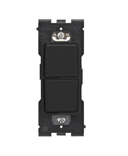 Leviton Renu Single Pole Combination Switch RE634-OB, 15A-120/277VAC, in Onyx Black by Leviton