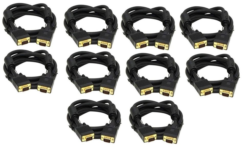 C&E 1 Pack, 25 Feet, VGA Male to Male Black, with ferrites Black, CNE503394 N12