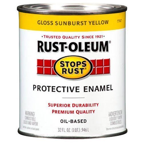Rust-Oleum 7747502 Protective Enamel Paint Stops Rust, 32-Ounce, Sunburst Yellow by Rust-Oleum