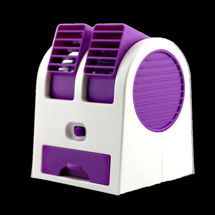 AMA(TM) Portable Dual Mini USB Battery Fan Car Vehicle Fan Air