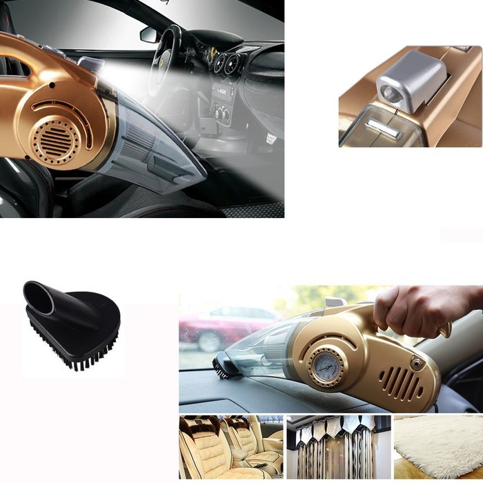 Wet & Dry Cleaner, Smartlife15 Turbo 12V 100W Portable Mini Handheld Vacuum Cleaner for Car Home Travel Outdoor N7