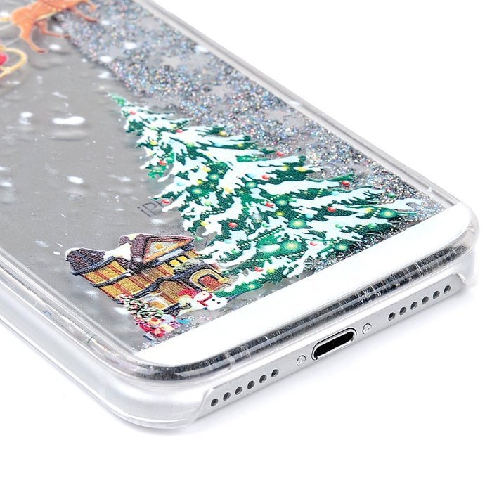 Badalink iPhone 7 Case (4.7") Christmas Tree Liquid Case Crystal Clear Hard PC Case Bling Shiny Glitter Liquid... N3