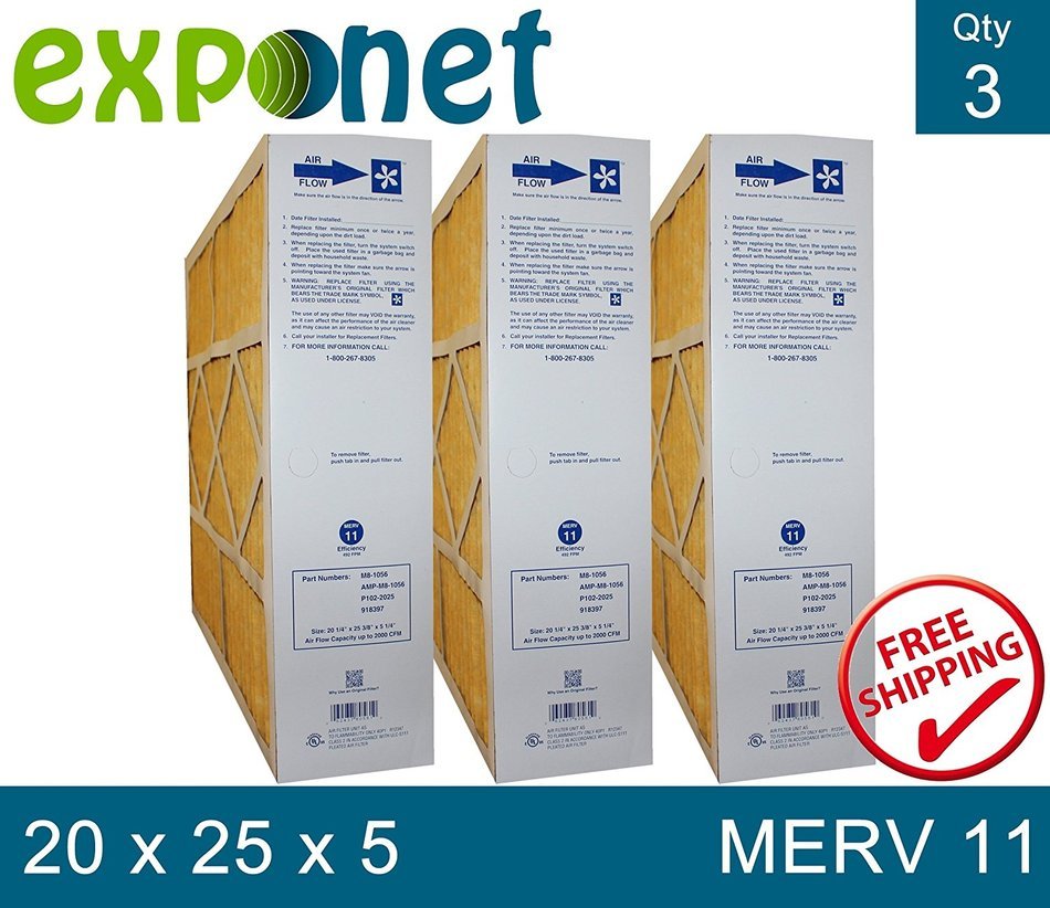 M8-1056 GENUINE 20x25x5 (Actual Size: 20-1/4 x 25-3/8 x 5-1/4) MERV 11 GOODMAN, ELECTRO-AIR, FIVE SEASONS, CARRIER...