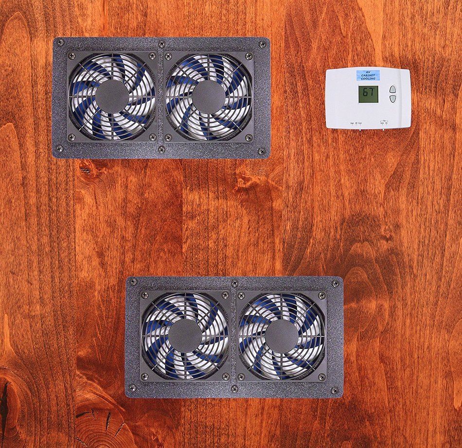 AV Cabinet Cooling: Dual-Megafan Air Control with Digital thermostat & multispeed N5