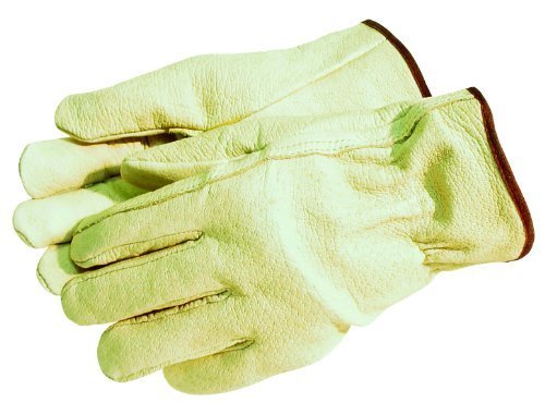 MCR Safety 3400XL Grain Pigskin Driver Regular Grade Men's Gloves with Straight Thumb, Yellow, Men's X-Large,...