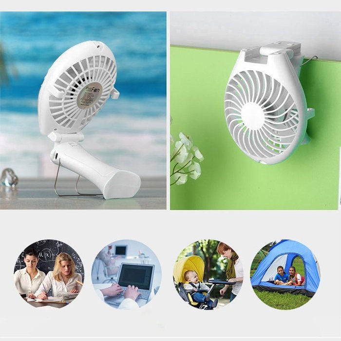GaGa MILANO Portable Mermaid Fan Handheld and desk Fans with Umbrella Hanging Metal Clip for Home Office cooling... N6