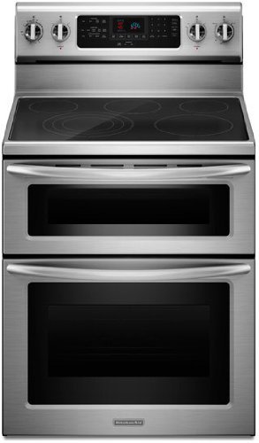 Kitchenaid KERS505XSS 30-Inch, 5-Element Freestanding Double Oven Range with Even-Heat Convection