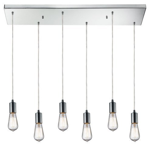 Elk 60056-6RC Menlow Park 6-Light Pendant, 30 by 4-Inch, Polished Chrome Finish by Elk