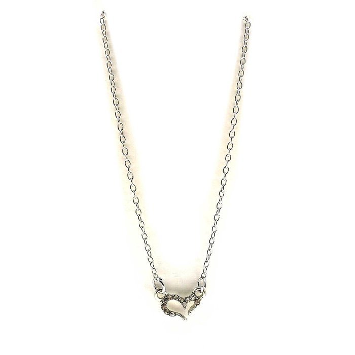 1pc New Girl's Opening Heart Crystal Shape Pendant Short Neck Chain Party Decor N3