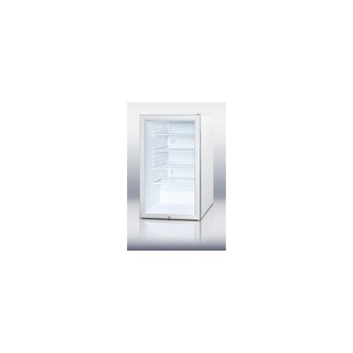 Summit Refrigeration SCR450LBIADA Refrigerator w/ Reversible Door, Keyed Lock & Interior Light, White, 4.1-cu...