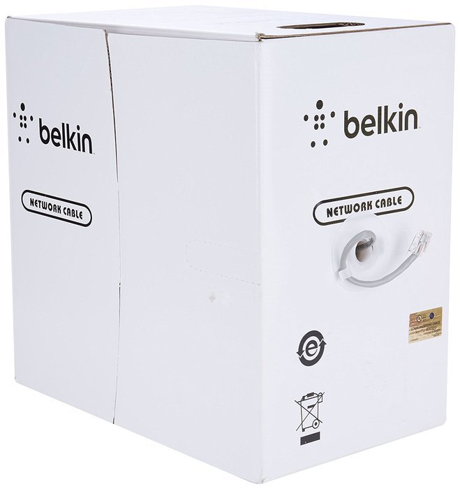 Belkin 250-Foot Cat5e PVC Stranded UTP Bulk Networking Cable (Gray)