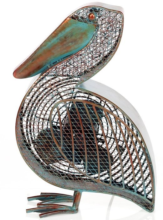 Deco Breeze DBF0366 Cast-Metal 16-1/2-Inch Pelican-Shaped Decorative Fan N2