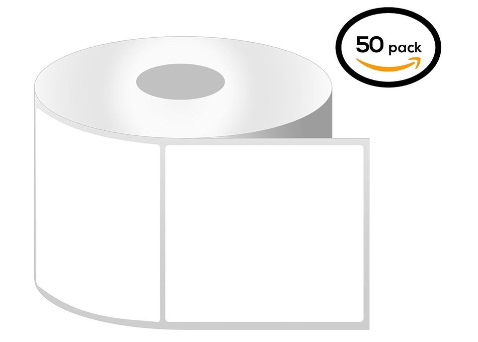 1 Inch Core - 1 x 1 Zebra Compatible Direct Thermal Labels 50 Rolls for Zebra Desktop Printer GC420d GC420t GK420d...
