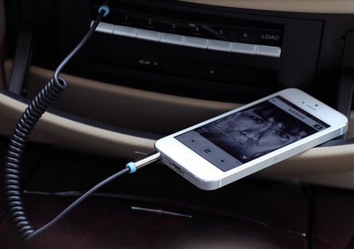 New 3.5mm AUX Male Audio Spring Cable Jack Connector for iPhone Phone Car L7S N2