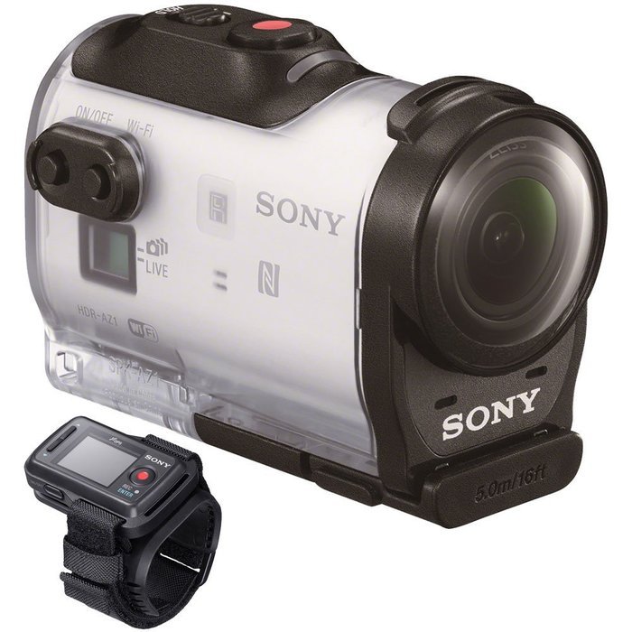Sony Action Cam HDR-AZ1 Mini HD Video Camera Camcorder & Live View Remote with 64GB Card + Battery + 2 Helmet... N5