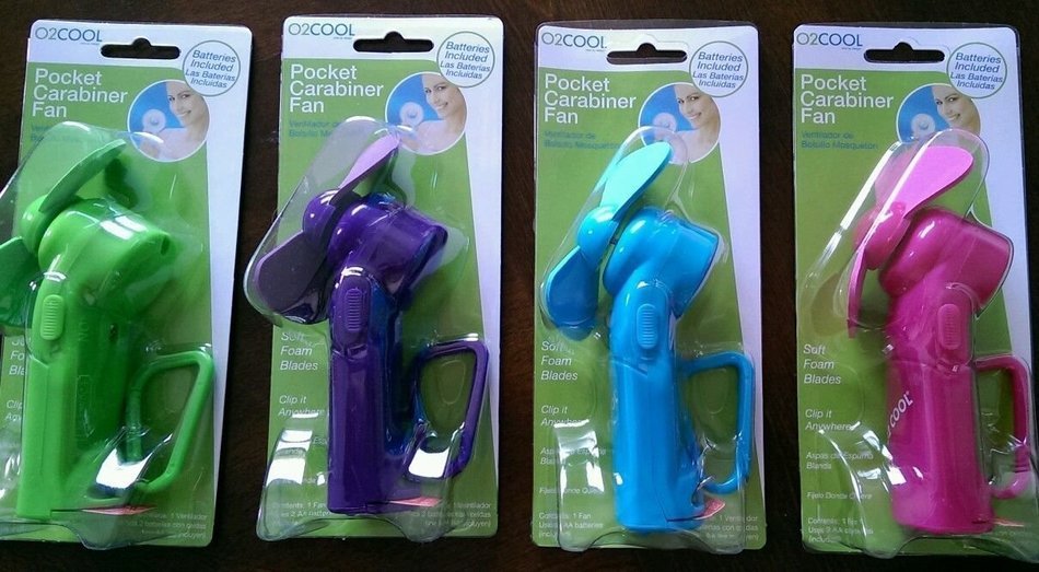 O2Cool Pocket Carabiner Fan * Sky Blue*