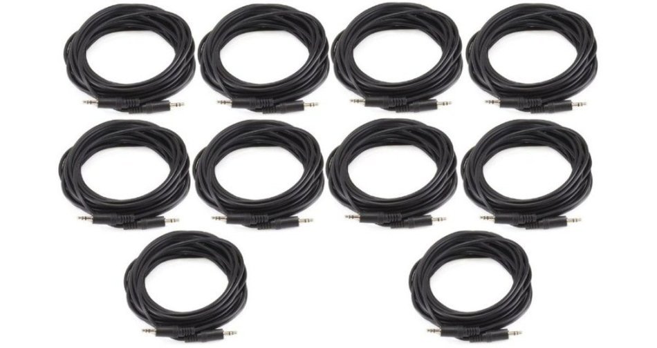 Monoprice 100647 50' 3.5mm Stereo Plug/Plug M/M Cable, Black N10