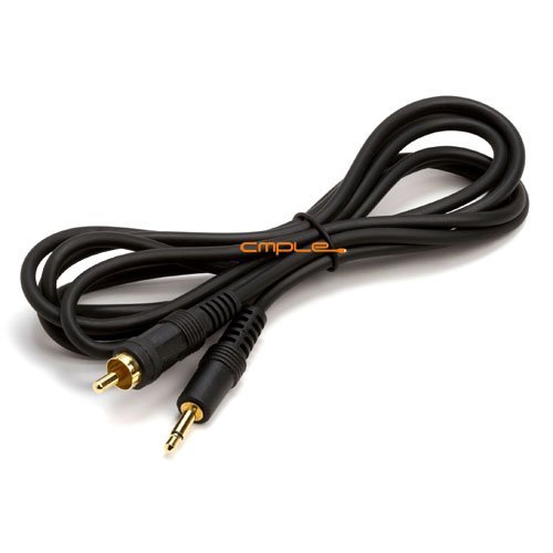 6ft Black Audio Cable 3.5mm Mono Male to RCA Mono Male Connectors N2