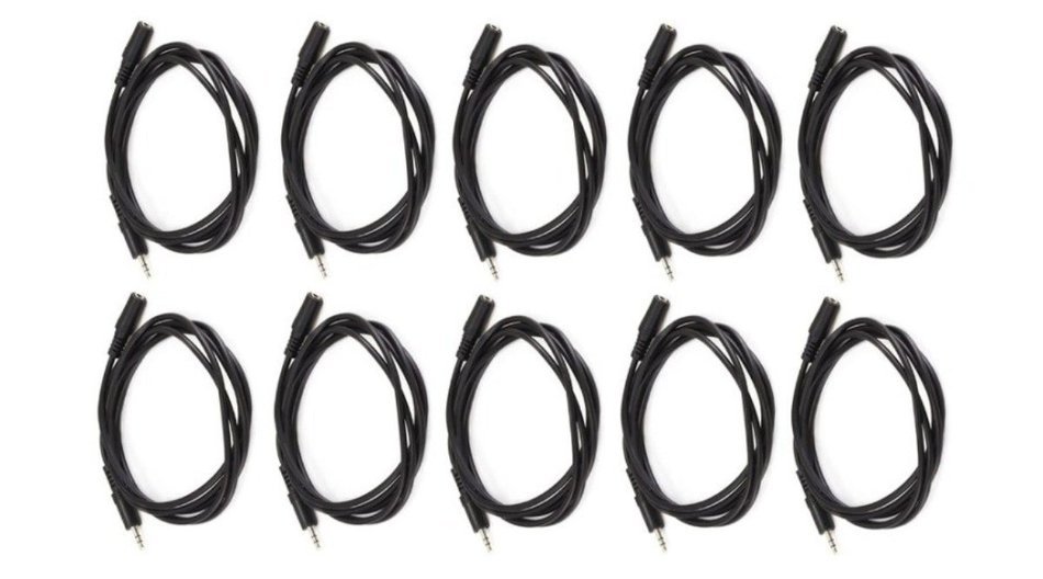 Monoprice 100647 50' 3.5mm Stereo Plug/Plug M/M Cable, Black N12