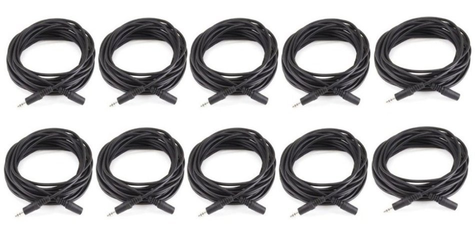 Monoprice 100647 50' 3.5mm Stereo Plug/Plug M/M Cable, Black N14