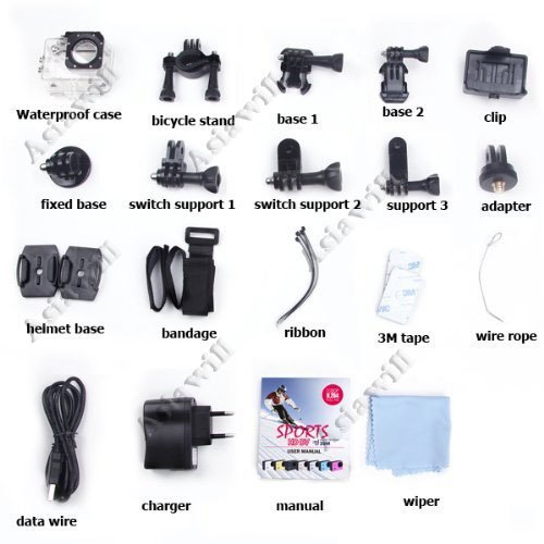 Asiawill 1.5" TFT 12.0 MP 2/3" CMOS 1080P Full HD Outdoor Sports Digital Video Camera Waterproof Camera / Wide... N7