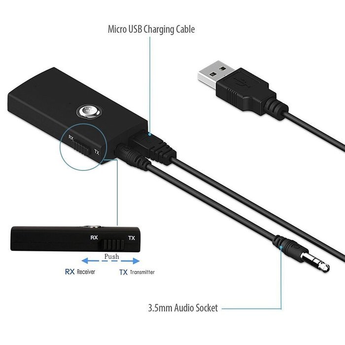 Coobetter Bluetooth V3.0 Receiver/Transmitter-A2DP Mini Wireless Bluetooth 3.5mm Adapter for Home Stereo Music... N5