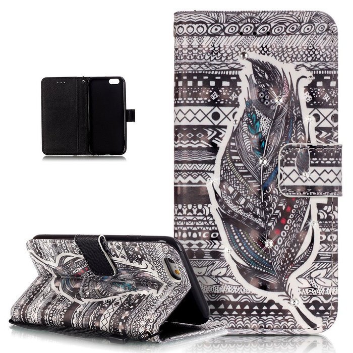 iPhone 6S Plus Case,iPhone 6 Plus Case,ikasus Glitter Diamond Colorful Painted PU Leather Flip Wallet Pouch Stand... N3