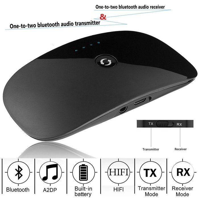 Fozela Simple Design Bluetooth Audio Receiver and Transmitter 2-in-1, Wireless Bluetooth Adapter with 3.5mm Stereo... N3