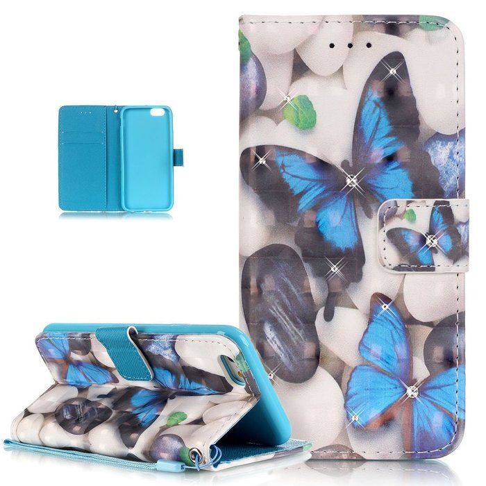 iPhone 6S Plus Case,iPhone 6 Plus Case,ikasus Glitter Diamond Colorful Painted PU Leather Flip Wallet Pouch Stand... N4