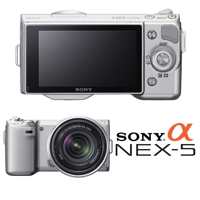Sony DSLR NEX-5NKS 16.1MP Digital SLR Camera Silver/Sony SEL16F28 Lens 16GB Kit N2
