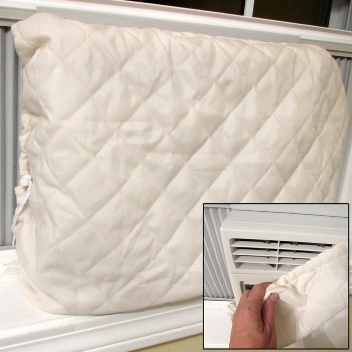 Evelots Indoor Air Conditioner Cover, Keep Air Conditioner Clean, Beige