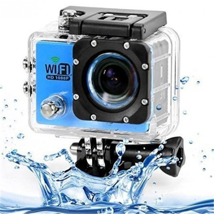 KingCool WiFi 12MP Full HD 1080P DVR Camcorder 2.0 inch 170 Degree Waterproof Sports Action Camera(Blue) N7