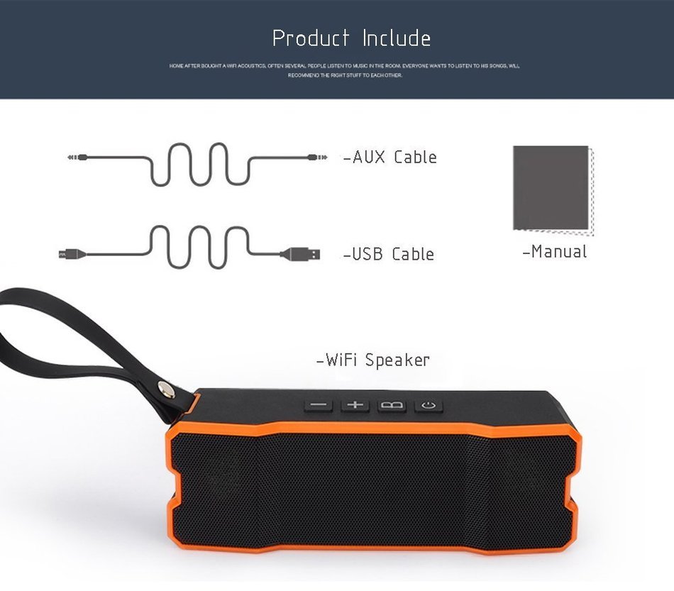 S8 Water Resistant Sporty Wi-Fi Speaker, 10W Dual High-Performance Acoustic Drivers, Amazing HiFi Stereo Sound... N4