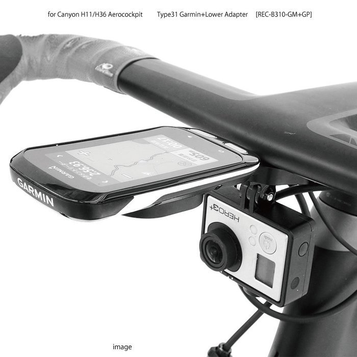 Rec-mounts&trade; Out-front Bike Mount Type31 for Canyon H11/H36 Aerocockpit Garmin+Lower Adapter [REC-B310-GM+GP] N3