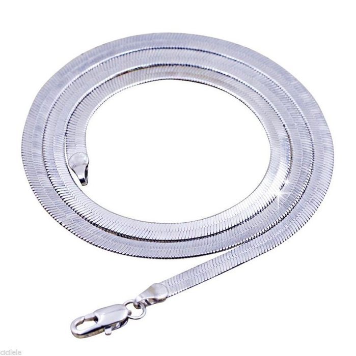 Men's Woman Stainless Steel 4mm Silver Plating Chain Necklace Jewelry17.6"-19.6" N3