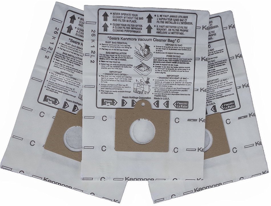 Sears UltraCare Kenmore Style C Canister Vacuum Bags, 3 pk.
