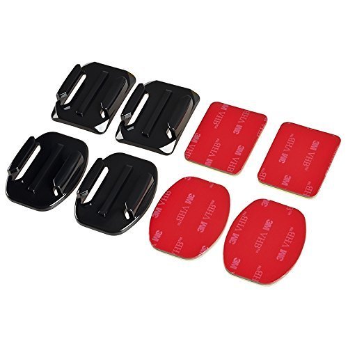 ProGear Set Of 2 Flat And 2 Curved Mounts With 3M Pads For GoPro Hero 4/3+/3/2/1