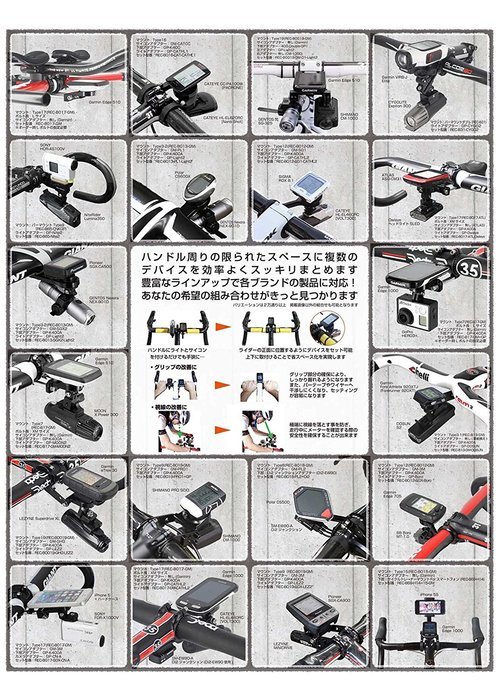 Out-front Bike Mount Type19 Pioneer Sgx-ca500 or Garmin Edge1000 + Gopro Camera [Rec-b0019-sgx2+gp] N4